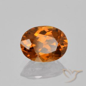 1.53 ct Orange Zircon Stone, Natural Zircon in Oval Facet Shape for Sale