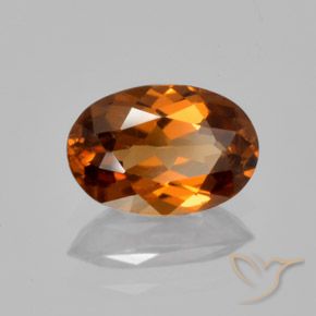 1.49 ct Orange Zircon Stone, Natural Zircon in Oval Facet Shape for Sale