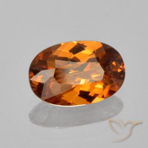 1.67 ct Orange Zircon Stone, Natural Zircon in Oval Facet Shape for Sale