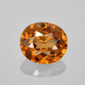 1.55 ct Orange Zircon Gemstone, Zircon Gem in Oval Facet Shape for Sale.