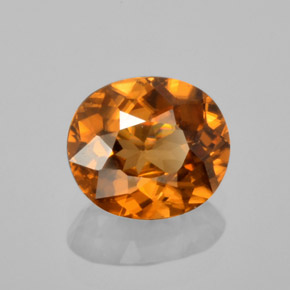 1.55 ct Orange Zircon Stone, Natural Zircon in Oval Facet Shape for Sale