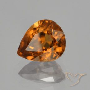 1.79 ct Orange Zircon Stone, Natural Zircon in Pear Facet Shape for Sale