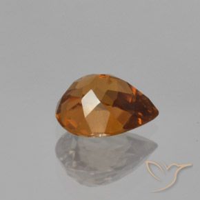 Zircon Gemstone in 7.7 x 6.4 mm Size for Sale, Zircon Stone in Medium-Dark Orange Color