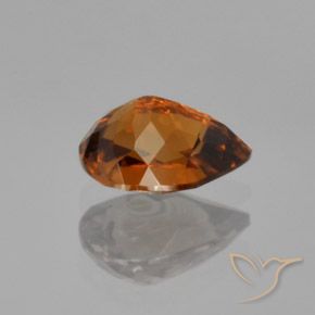 Zircon Gemstone in 8 x 6 mm (calibrated) Size for Sale, Zircon Stone in Deep Brownish Orange Color