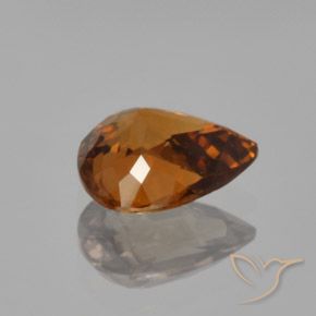 Zircon Gemstone in 8.3 x 6.8 mm Size for Sale, Zircon Stone in Medium-Dark Orange Color