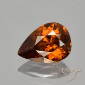 1.73 ct Orange Zircon, 8.5 x 6.1 mm Pear Cut From Cambodia, Photo A