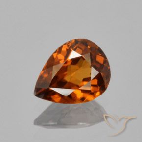 1.43ct Natural Deep Brownish Orange Zircon, Pear Shape, VVS