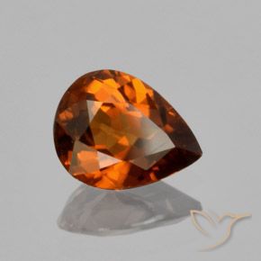 1.43 ct Orange Zircon Stone, Natural Zircon in Pear Facet Shape for Sale