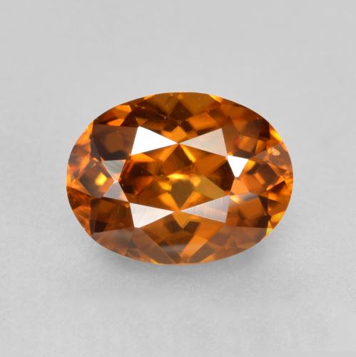 Medium-Dark Orange Циркон Камень - 1.3ct Фасетный Овал (ID: 365548)