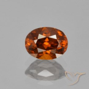 1.22ct Natural Reddish Orange Zircon, Oval, VVS