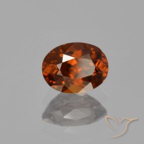 1.22 ct Orange Zircon Stone, Natural Zircon in Oval Facet Shape for Sale