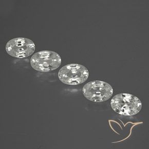 3.01 ctw White Zircon Stones, Natural Zircon in Oval Facet Shape for Sale