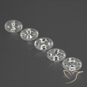 3.74 ctw White Zircon Stones, Natural Zircon in Oval Facet Shape for Sale
