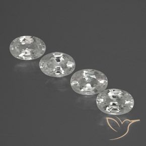 2.76 ctw White Zircon Stones, Natural Zircon in Oval Facet Shape for Sale
