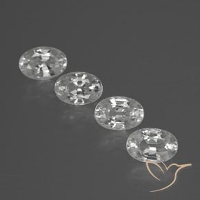 2.91 ctw White Zircon Stones, Natural Zircon in Oval Facet Shape for Sale