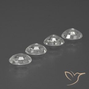 Zircon Gemstones in 6 x 4 mm (calibrated) Size for Sale, Zircon Stones in White Color