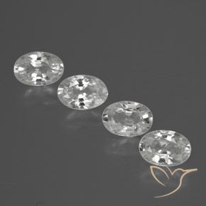 2.58 ctw White Zircon Stones, Natural Zircon in Oval Facet Shape for Sale