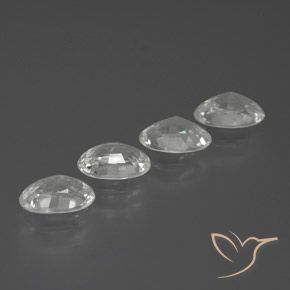 Zircon Gemstones in 6 x 4 mm (calibrated) Size for Sale, Zircon Stones in White Color