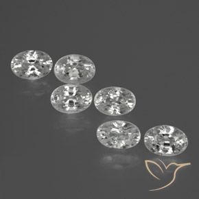 3.77 ctw White Zircon Stones, Natural Zircon in Oval Facet Shape for Sale