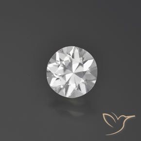 1.60 ct White Zircon Stone, Natural Zircon in Diamond-Cut Shape for Sale