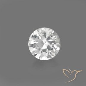 1.36 ct White Zircon Stone, Natural Zircon in Diamond-Cut Shape for Sale