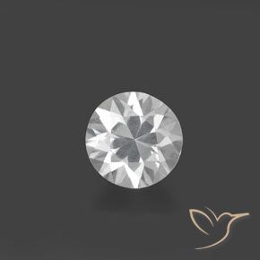 1.55 ct White Zircon, 6.9 mm Diamond Cut From Cambodia, Photo A