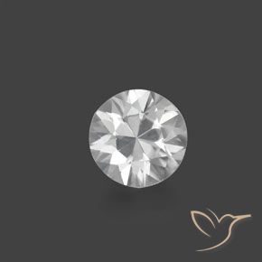 1.55 ct White Zircon Stone, Natural Zircon in Diamond-Cut Shape for Sale