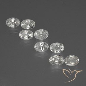 11.16 ctw White Zircon Stones, Natural Zircon in Oval Facet Shape for Sale
