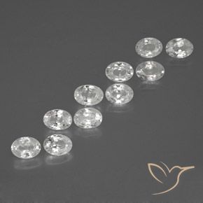 11.60ctw Natural White Zircon, Oval, VS