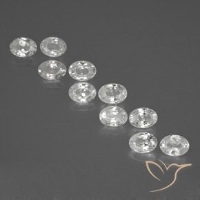 11.60 ctw White Zircon Stones, Natural Zircon in Oval Facet Shape for Sale