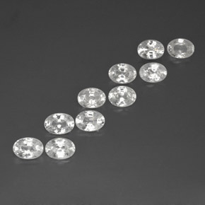13.17 ctw White Zircon Gemstones, Zircon Gems in Oval Facet Shape for Sale.