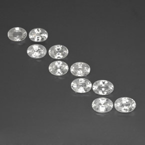 13.17 ctw White Zircon Stones, Natural Zircon in Oval Facet Shape for Sale