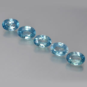 Swiss Blue Zirkon Edelstein - 1.3ct Oval facettiert (ID: 371569)