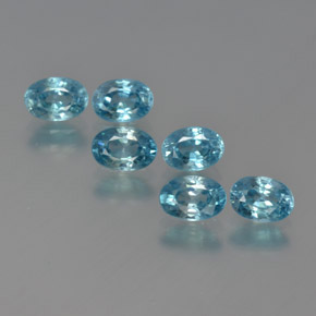 Deep Aqua Blue Циркон Камень - 0.8ct Фасетный Овал (ID: 371576)