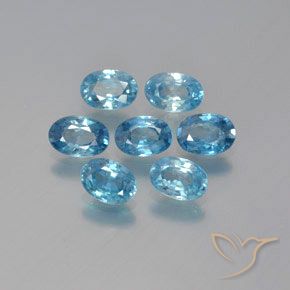 4.74 ct Blue Zircon, 6 x 4.2 mm Oval Cut From Cambodia, Photo A