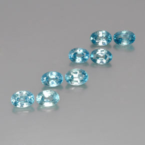 Синий / Голубой Циркон Камень - 1.2ct Фасетный Овал (ID: 371601)