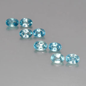 9.50 ctw Blue Zircon Stones, Natural Zircon in Oval Facet Shape for Sale