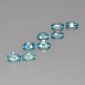 Zircon Gemstones in 7 x 5 mm (calibrated) Size for Sale, Zircon Stones in Blue Color