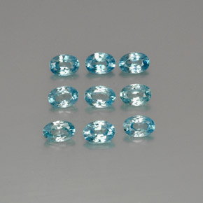 Синий / Голубой Циркон Камень - 0.7ct Фасетный Овал (ID: 371602)