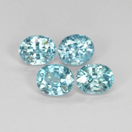 Синий / Голубой Циркон Камень - 0.7ct Фасетный Овал (ID: 371893)