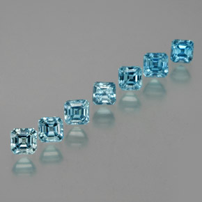 2.54 ct Blue Zircon Gemstone, Zircon Gem in Octagon Facet Shape for Sale.