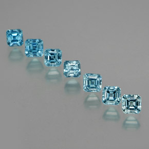 2.54 ct Blue Zircon Stone, Natural Zircon in Octagon Facet Shape for Sale
