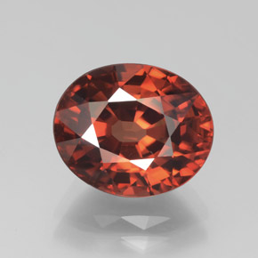 6.45 ct Orange Zircon Gemstone, Zircon Gem in Oval Facet Shape for Sale.
