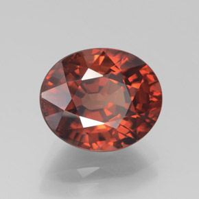 6.45 ct Orange Zircon Stone, Natural Zircon in Oval Facet Shape for Sale