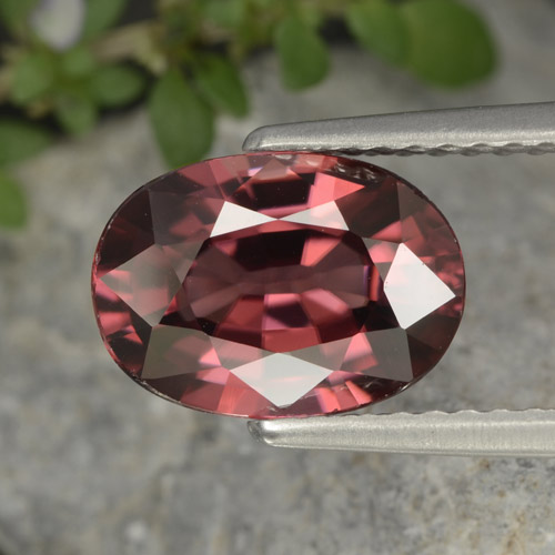 2.97 ct Red Zircon Gemstone, Zircon Gem in Oval Facet Shape for Sale.