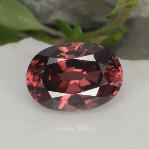 Merlot Red Zircon Gem - 2.6ct Oval Facet (ID: 374002)