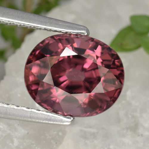 Purple-Red Zirkon Edelstein - 3ct Oval facettiert (ID: 374882)