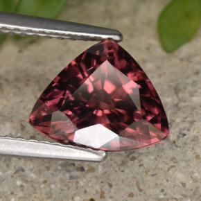 3.10 ct Red Zircon Stone, Natural Zircon in Trillion Facet Shape for Sale