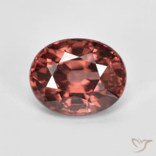 2.92 ct Red Zircon, 8.4 x 6.7 mm Oval Cut From Tanzania, Photo A