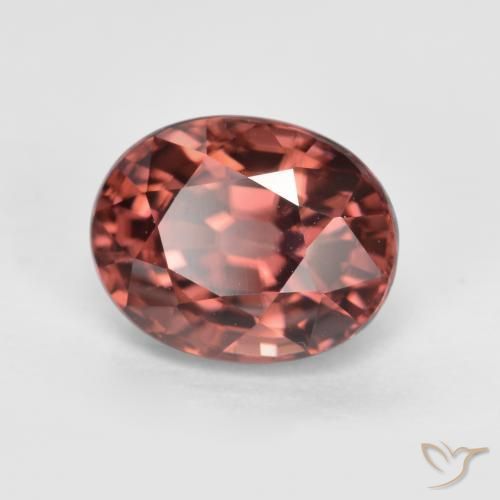 2.92 ct Red Zircon Stone, Natural Zircon in Oval Facet Shape for Sale
